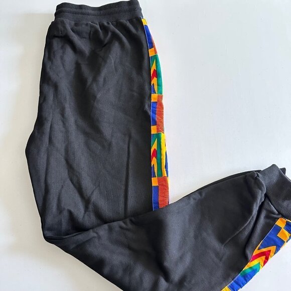 TribalByN Royalty Jogger Pants Women’s Size Large Black Colorful African Design - Picture 9 of 11